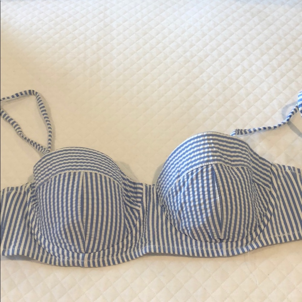 Jcrew seersucker swimsuit top